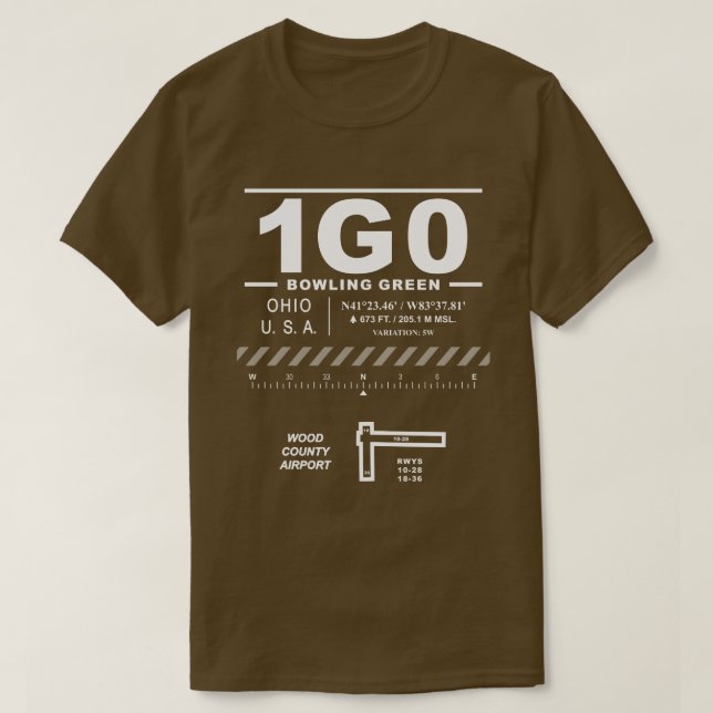 Wood County Airport 1G0 T-Shirt (Design Front)