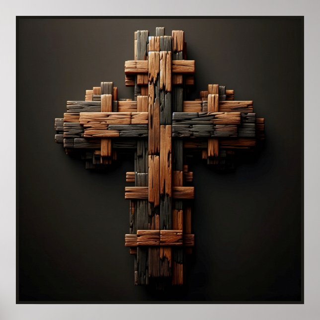 Wood Cross Art Poster (Front)