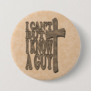 Wood Cross of Christ 3d Christian Design 7.5 Cm Round Badge
