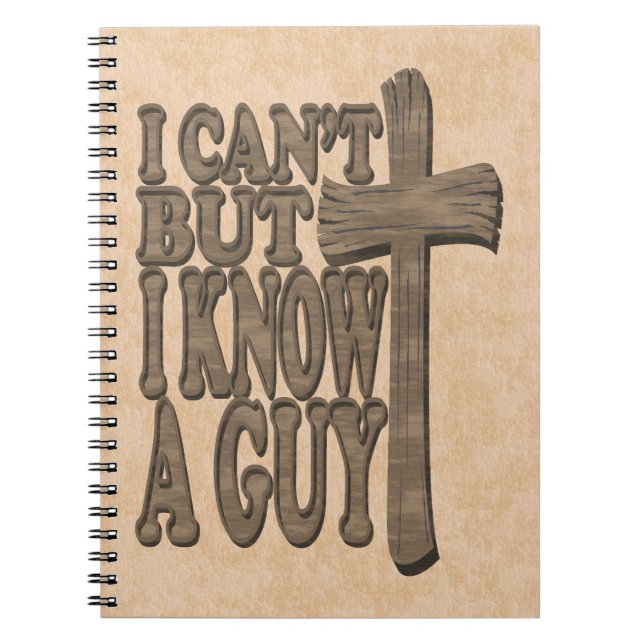 Wood Cross of Christ 3d Christian Design Notebook (Front)