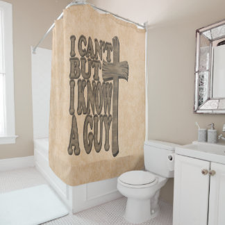 Wood Cross of Christ 3d Christian Design Shower Curtain