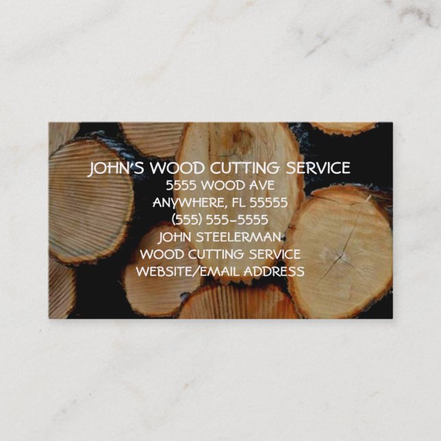 Wood Cutting and Splitting Business Business Card (Front)