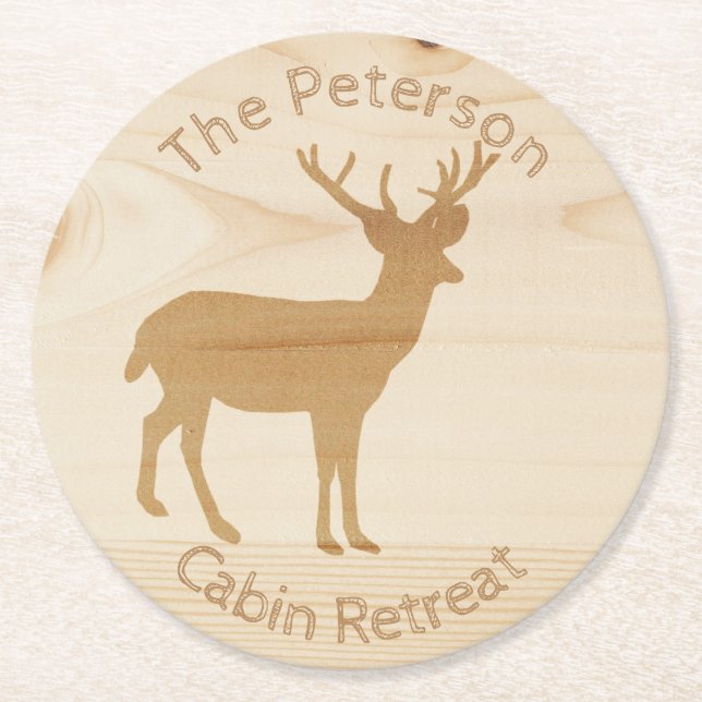 Wood Deer Paper Coasters (Front)