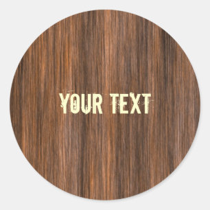 Wood design classic round sticker