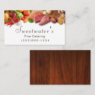 Wood Design Food Vegetable Chef Catering Business Card