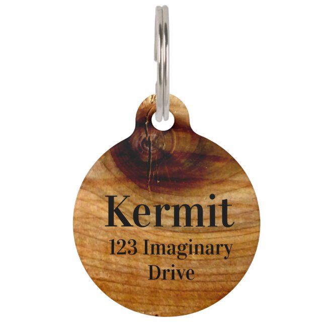 Wood design pet tag (Front)