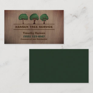 Wood Design Tree Landscaping Yard Service Business Card