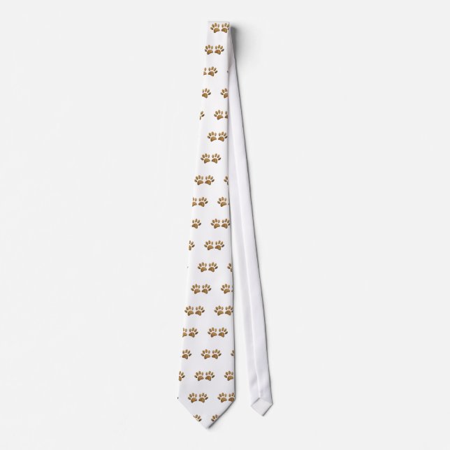 Wood Dog Paw Print Tie (Front)