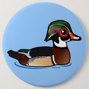 Wood Duck 6 Cm Round Badge