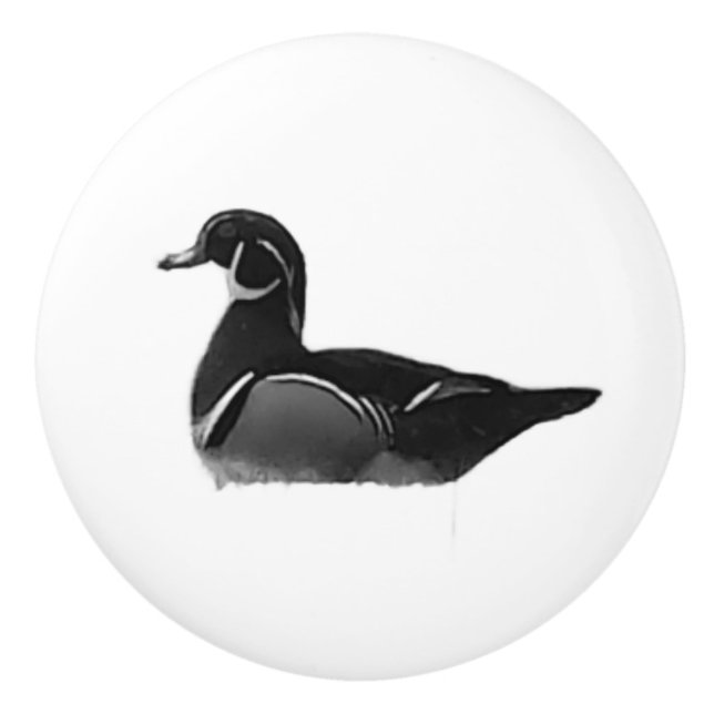 Wood duck drake ceramic pull (Front)