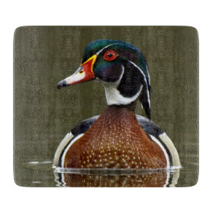 Wood Duck on Water Cutting Board