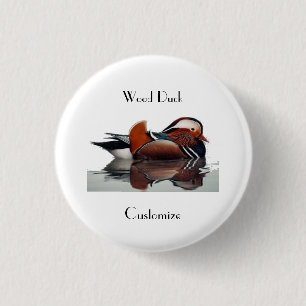 Wood Duck Thunder_Cove Coaster 3 Cm Round Badge