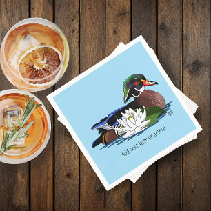 Wood Duck Water Lily Napkin