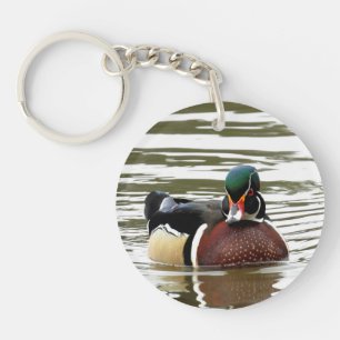Wood Duck with Attitude Key Ring