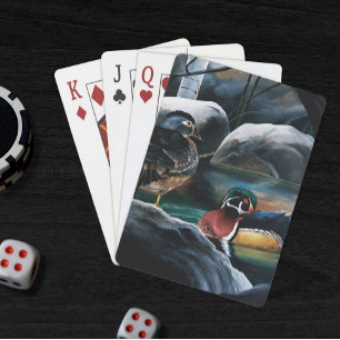 Wood Ducks Pair Pond Nature Wildlife Colourful Playing Cards
