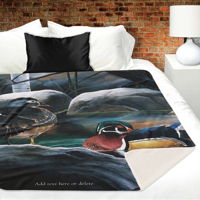Wood Ducks Pond Sherpa Blanket (Creator Uploaded)