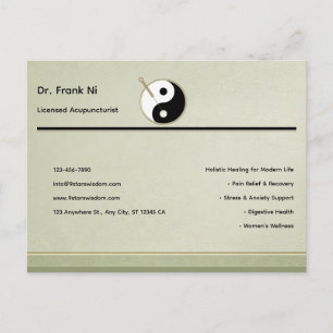 Wood Element Minimalist Acupuncture Business Card