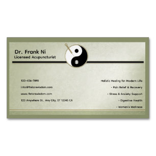 Wood Element Minimalist Acupuncture Business Card