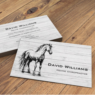 Wood Equine Chiropractor Physiotherapist  Business Card