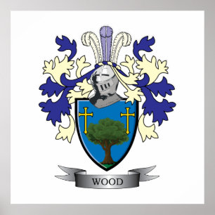Wood Family Crest Coat of Arms Poster