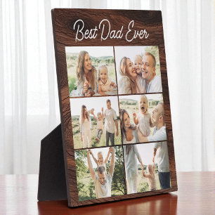 Wood Father's Day 6 Photo Collage Best Dad Ever Plaque