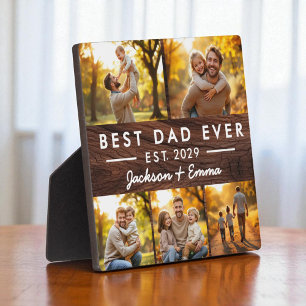 Wood Father's Day Best Dad Ever Photo Collage Plaque