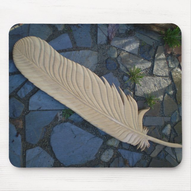 Wood Feather Mouse Pad (Front)