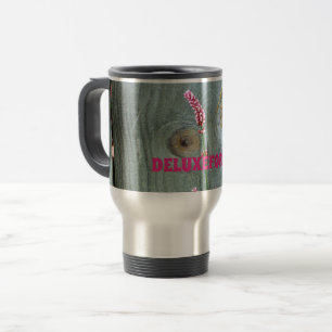 Wood Fence Pink Wildflower Travel Mug