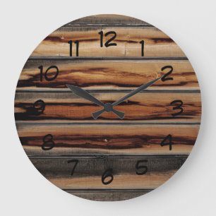 Wood Fence Texture Cool Unique Large Clock