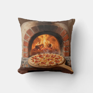 Wood-Fired Pepperoni Pizza Rustic Italian Cushion