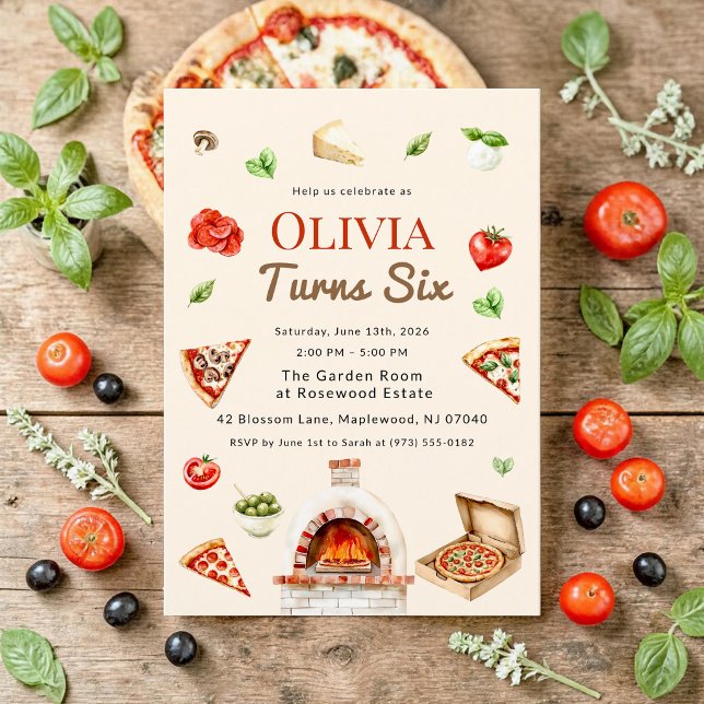 Wood Fired Pizza Birthday Party Card (Creator Uploaded)
