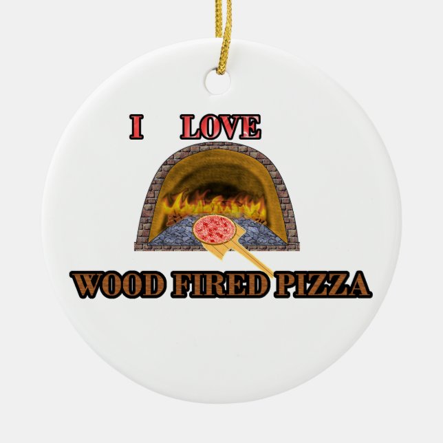 wood fired pizza ceramic tree decoration (Front)