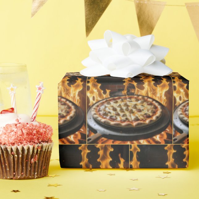 Wood-Fired Pizza Wrapping Paper (Birthday Party)