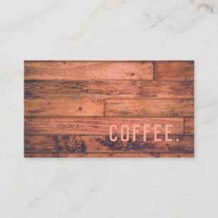 Wood Floor Simple Loyalty Coffee Punch-Card Card