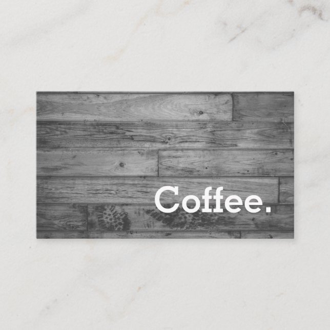 Wood Floor Simple Loyalty Coffee PunchCard Mono (Front)