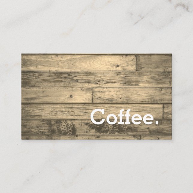 Wood Floor Simple Loyalty Coffee PunchCard Sepia (Front)