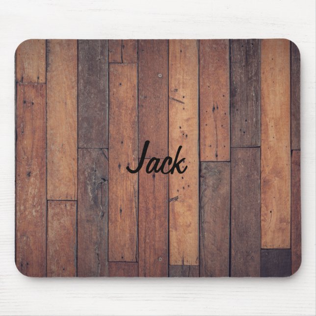 Wood Floor with Your Name Mouse Pad (Front)