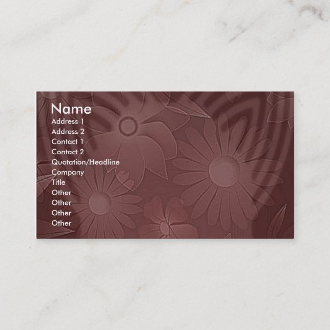 Wood Floral Deco Business Card (Front)