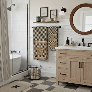Wood frame and star bath towel set