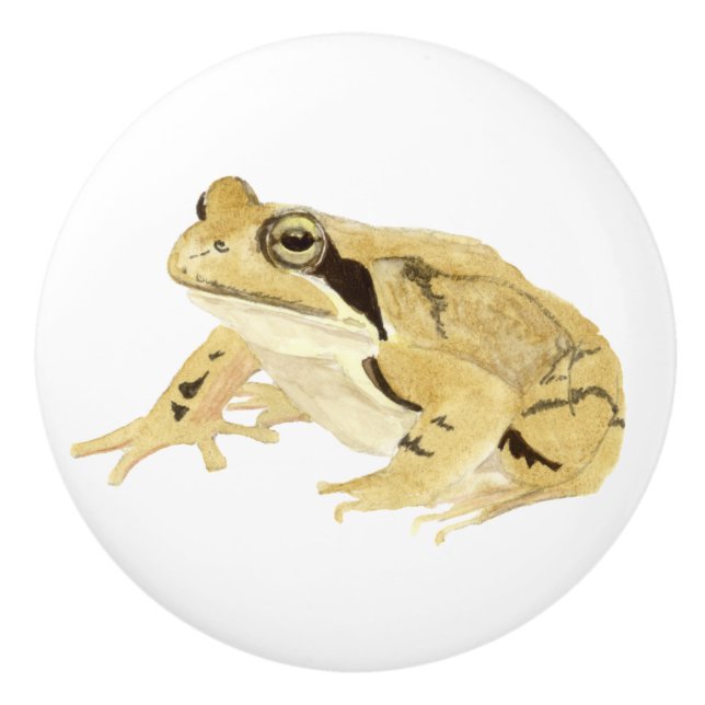 Wood Frog Ceramic Knob (Front)