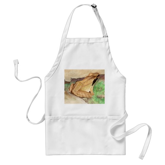 Wood Frog Watercolor Standard Apron (Front)