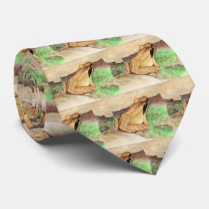 Wood Frog Watercolor Tie