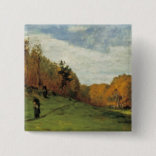 Wood Gatherers at the Edge of the Forest 15 Cm Square Badge