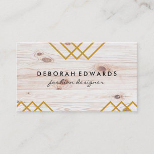 Wood   Geometric Shapes Business Card