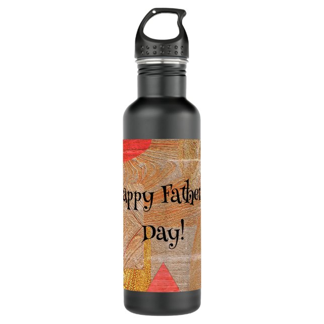 Wood - geometric shapes  - Father’s day 710 Ml Water Bottle (Front)