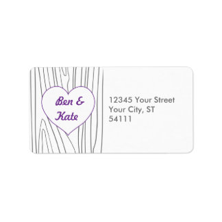 Wood Grain Address Labels - Purple and Grey