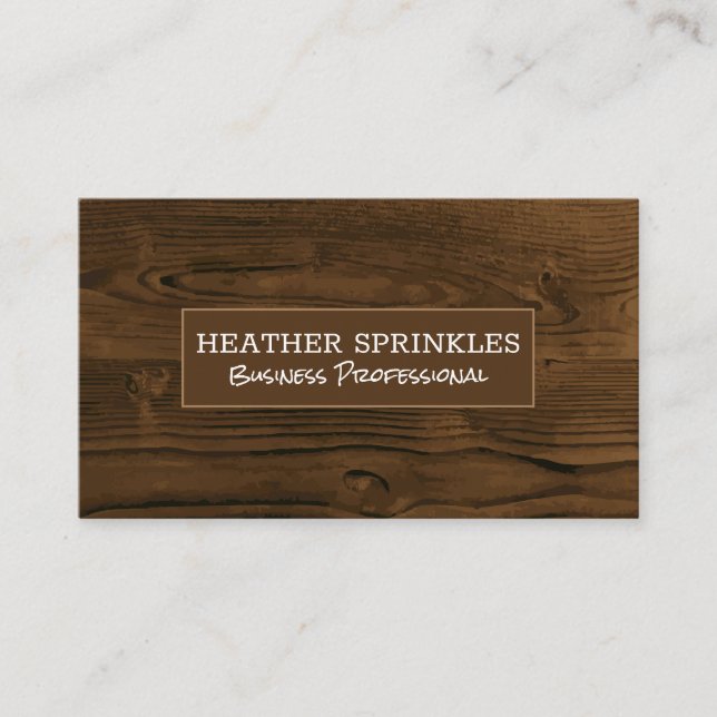 Wood Grain Background Business Card (Front)