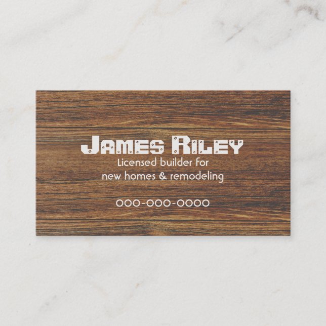 Wood Grain background Business Card (Front)
