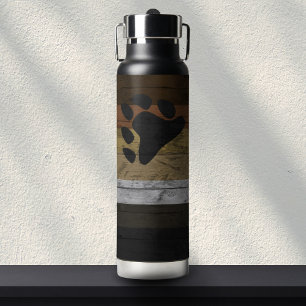 Wood Grain Bear Brotherhood Pride Flag Water Bottle