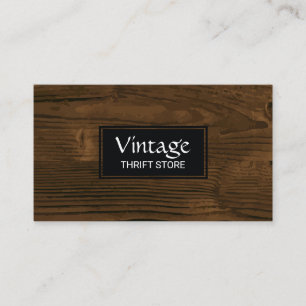 Wood Grain   Black Frame Banner Business Card